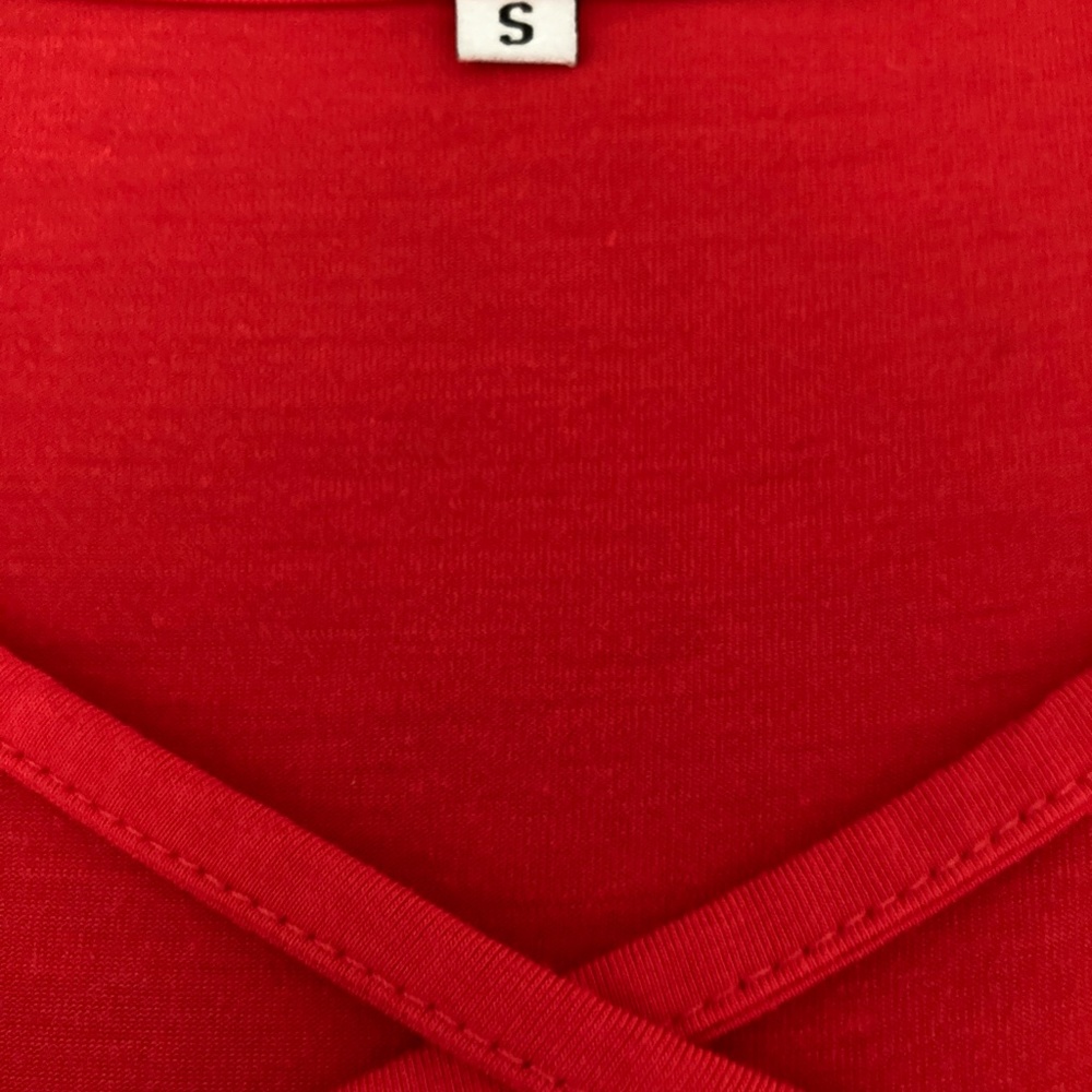 🍀 4 for $24: Lot of 3 tunic style tops, size S, red, black, white - Picture 4 of 10